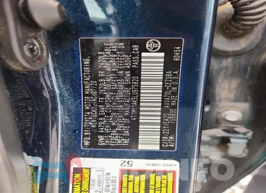 4T1M11AK5LU975820 Photo# 12