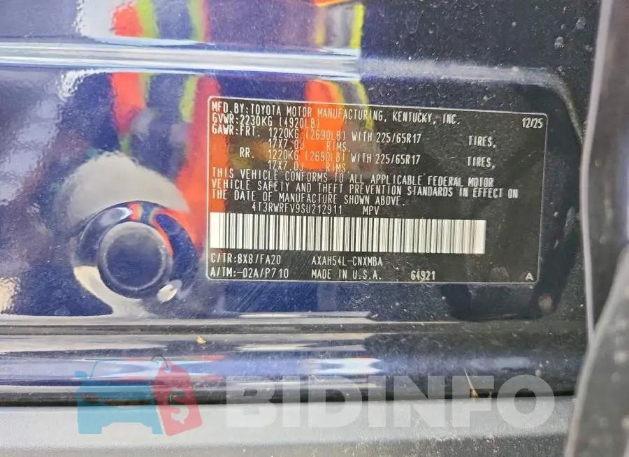4T3RWRFV9SU212911 Photo# 13