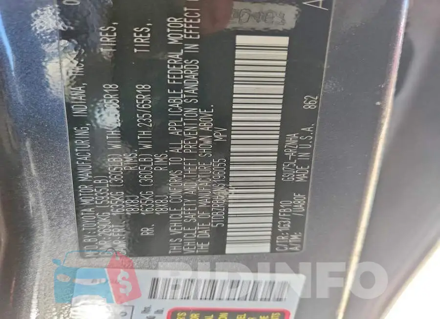 5TDBZRBH1NS196055 Photo# 12