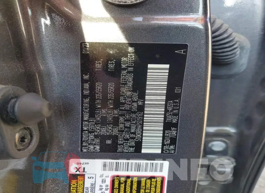 5TDKDRBH4PS019162 Photo# 14