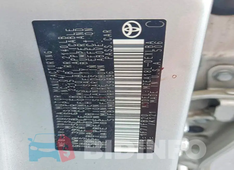 5YFB4MDE1RP159896 Photo# 13