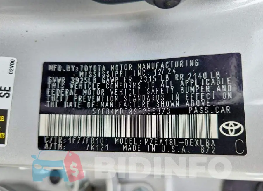 5YFB4MDE8SP256373 Photo# 12