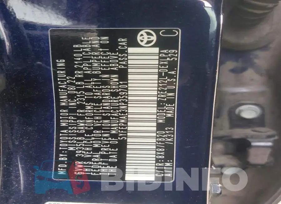 5YFEPMAE3NP359701 Photo# 12