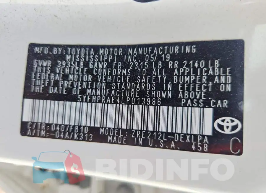 5YFHPRAE4LP013986 Photo# 12