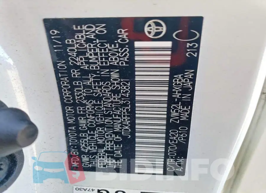 JTDKARFP5L3143821 Photo# 13