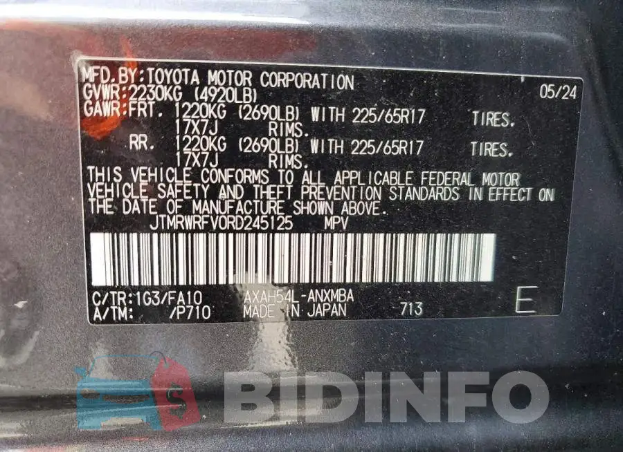 JTMRWRFV0RD245125 Photo# 13