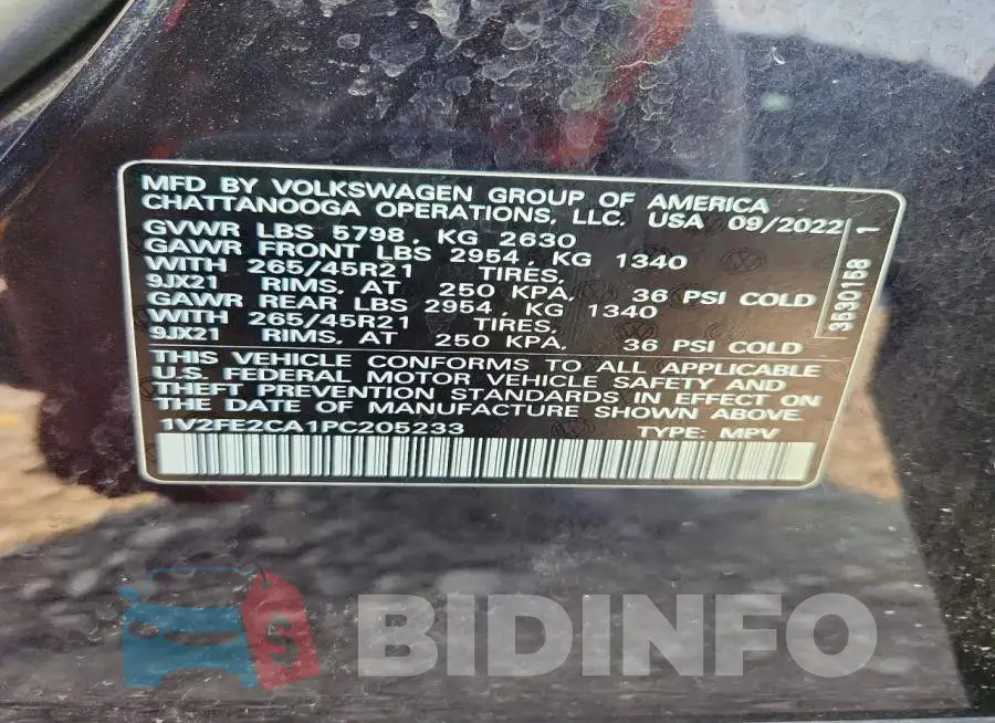 1V2FE2CA1PC205233 Photo# 13