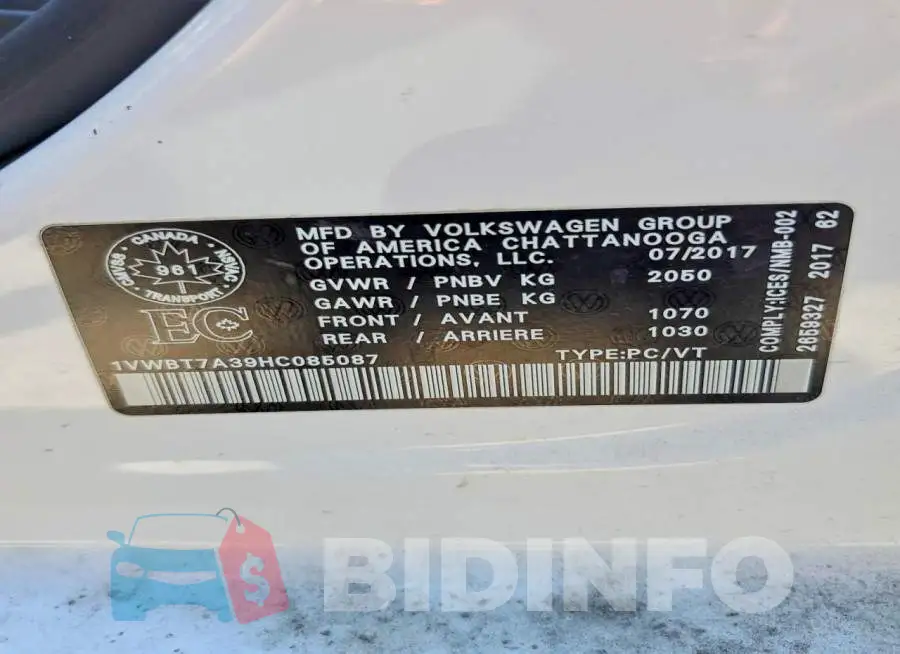 1VWBT7A39HC085087 Photo# 12