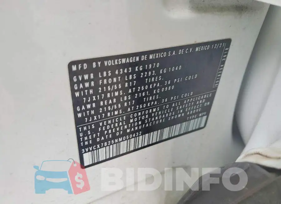 3VVCX7B25NM050432 Photo# 13