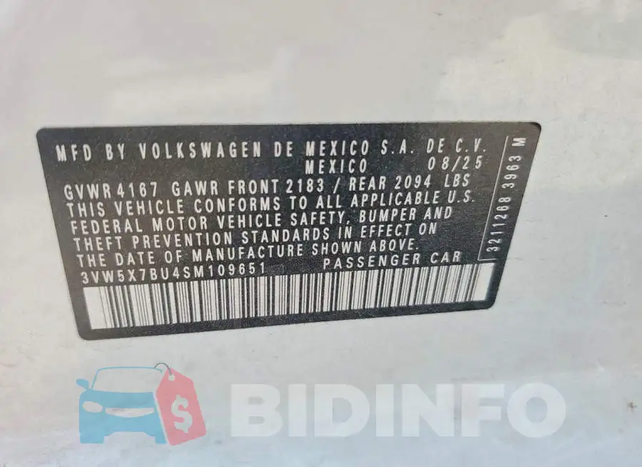 3VW5X7BU4SM109651 Photo# 13