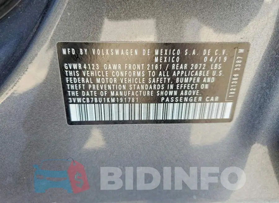 3VWCB7BU1KM191781 Photo# 12