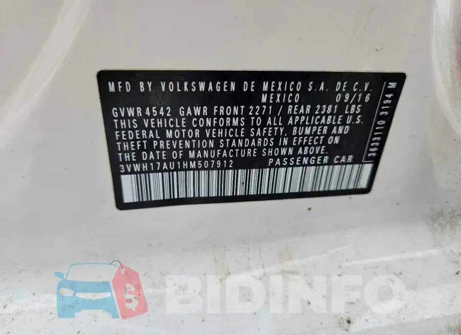 3VWH17AU1HM507912 Photo# 12