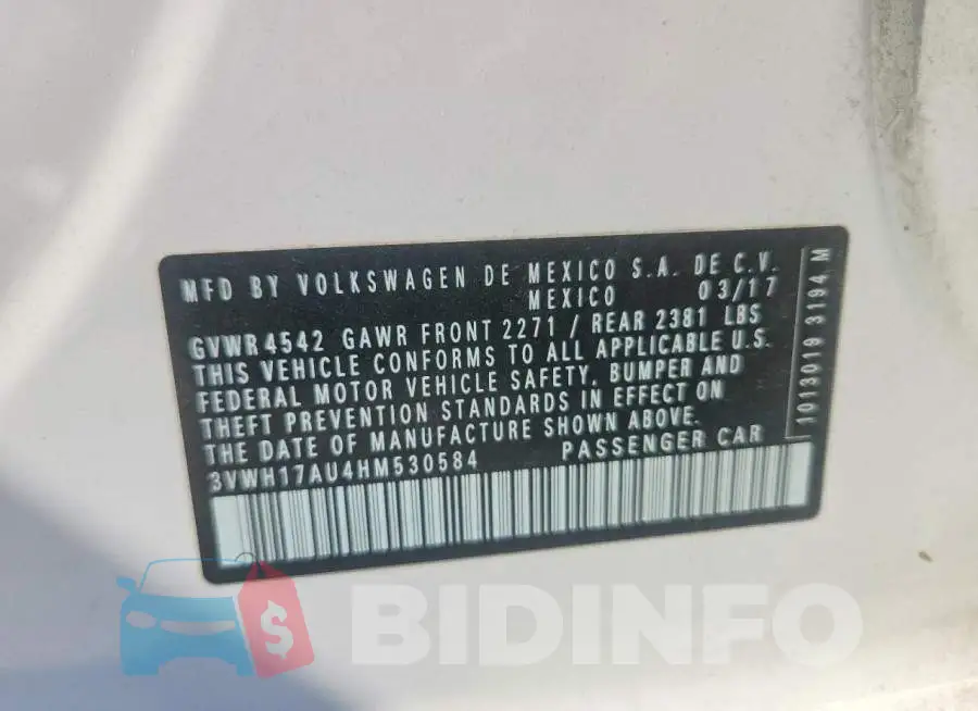 3VWH17AU4HM530584 Photo# 12
