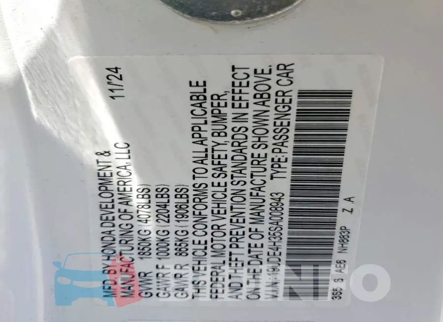 19UDE4H35SA008943 Photo# 13