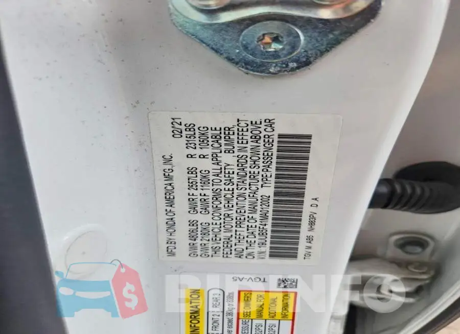 19UUB5F41MA012002 Photo# 13