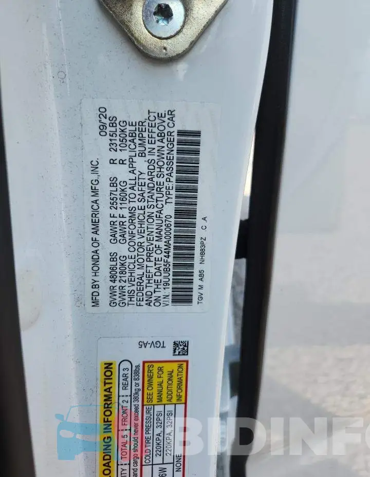 19UUB5F44MA000670 Photo# 12