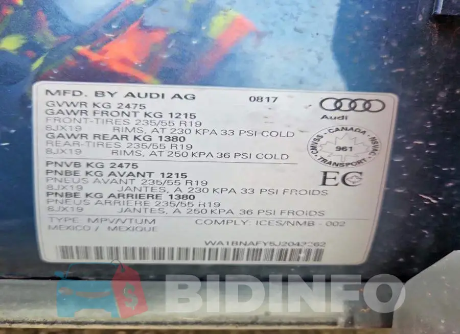 WA1BNAFY5J2043262 Photo# 14