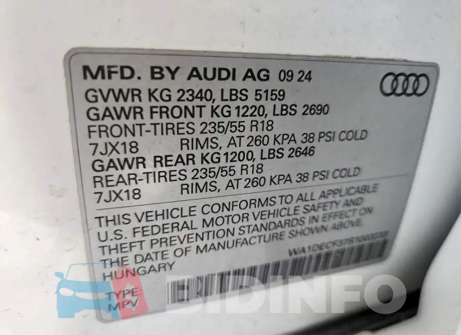 WA1DECF37S1003233 Photo# 12