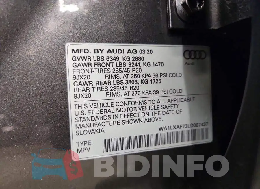 WA1LXAF73LD007437 Photo# 13