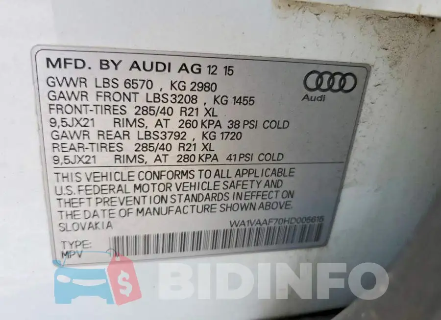 WA1VAAF70HD005615 Photo# 13