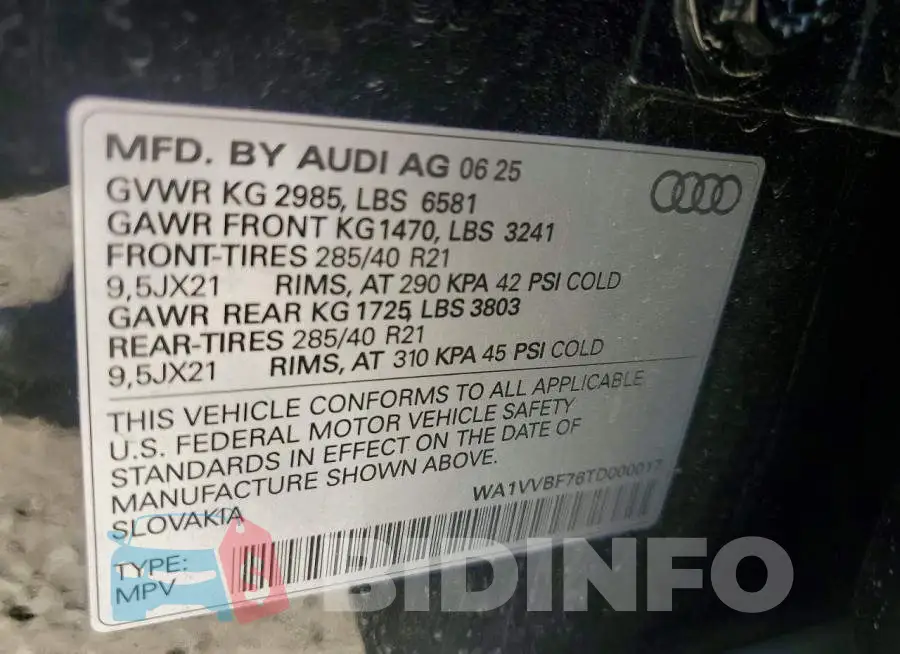 WA1VVBF76TD000017 Photo# 13