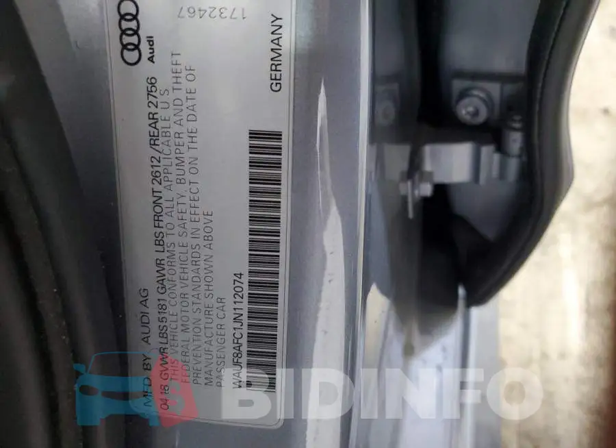 WAUF8AFC1JN112074 Photo# 12