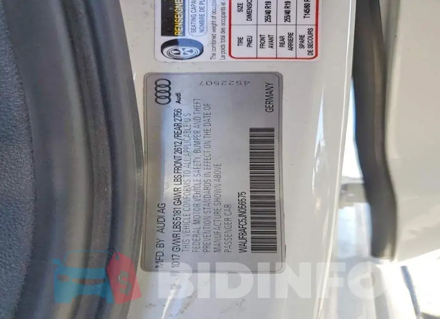 WAUF8AFC5JN056575 Photo# 13