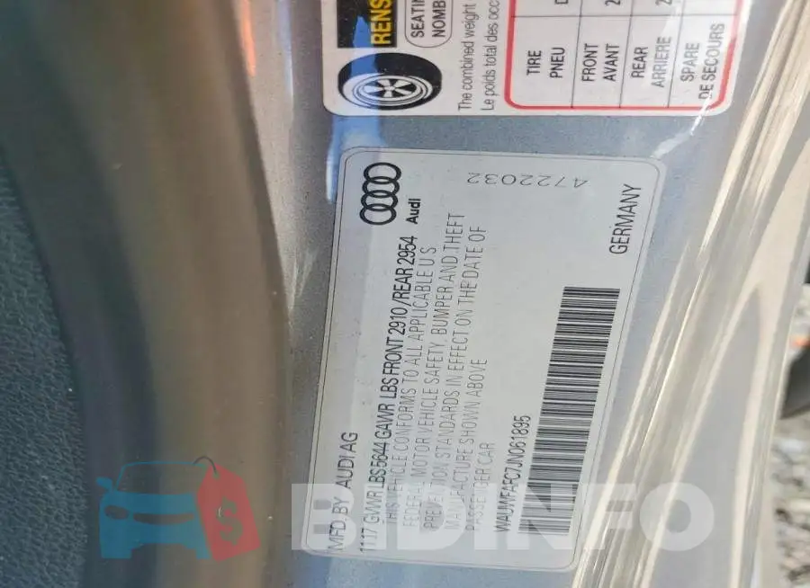 WAUWFAFC7JN061895 Photo# 12