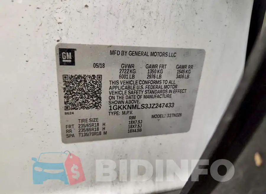1GKKNMLS3JZ247433 Photo# 13