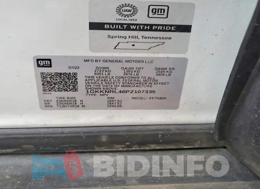 1GKKNRL46PZ107335 Photo# 13
