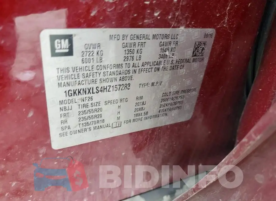1GKKNXLS4HZ157283 Photo# 13