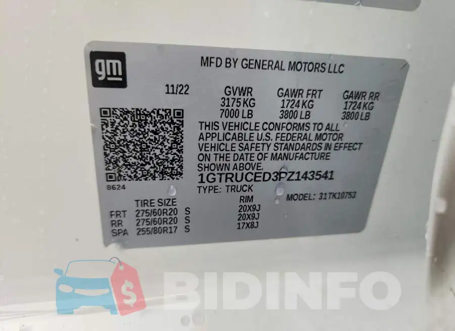 1GTRUCED3PZ143541 Photo# 12
