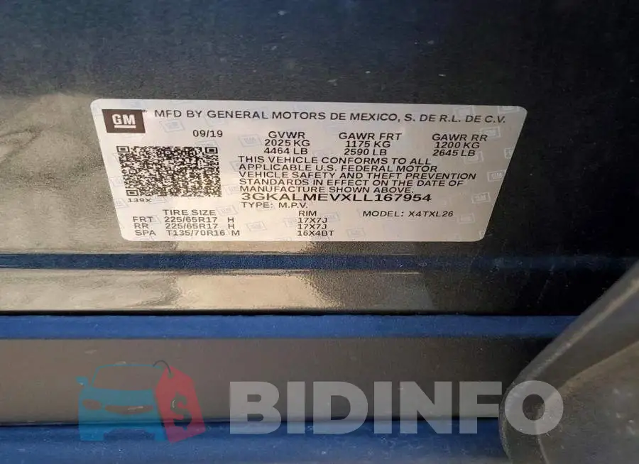 3GKALMEVXLL167954 Photo# 12