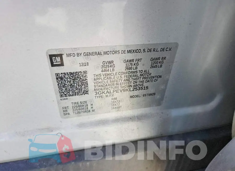 3GKALPEV9KL253515 Photo# 13