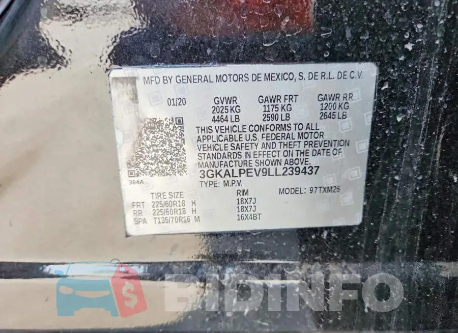 3GKALPEV9LL239437 Photo# 13