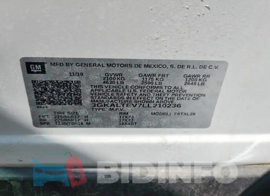 3GKALTEV7LL210236 Photo# 13