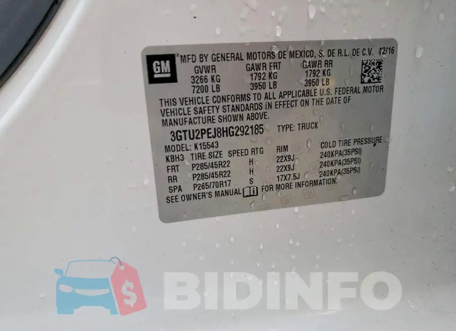 3GTU2PEJ8HG292185 Photo# 12