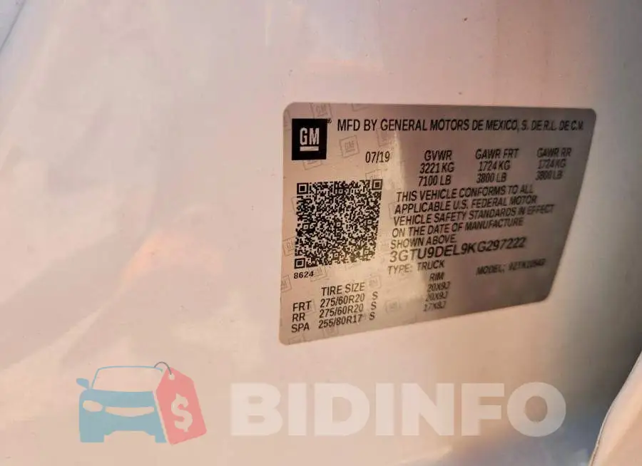 3GTU9DEL9KG297222 Photo# 12