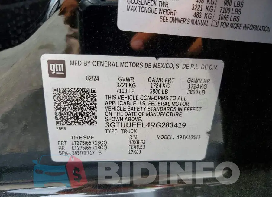3GTUUEEL4RG283419 Photo# 12
