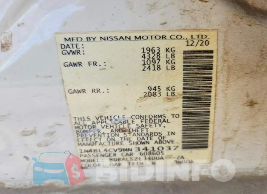 1N4BL4CV9MN341037 Photo# 13