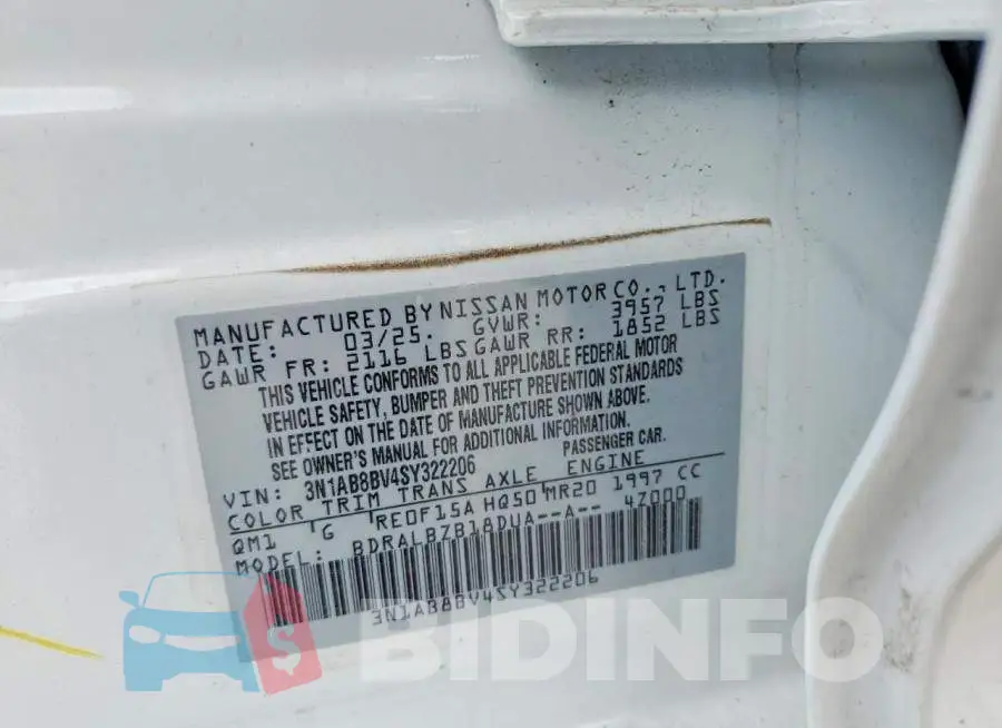 3N1AB8BV4SY322206 Photo# 13