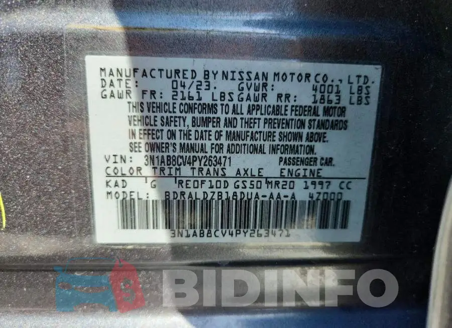 3N1AB8CV4PY263471 Photo# 12