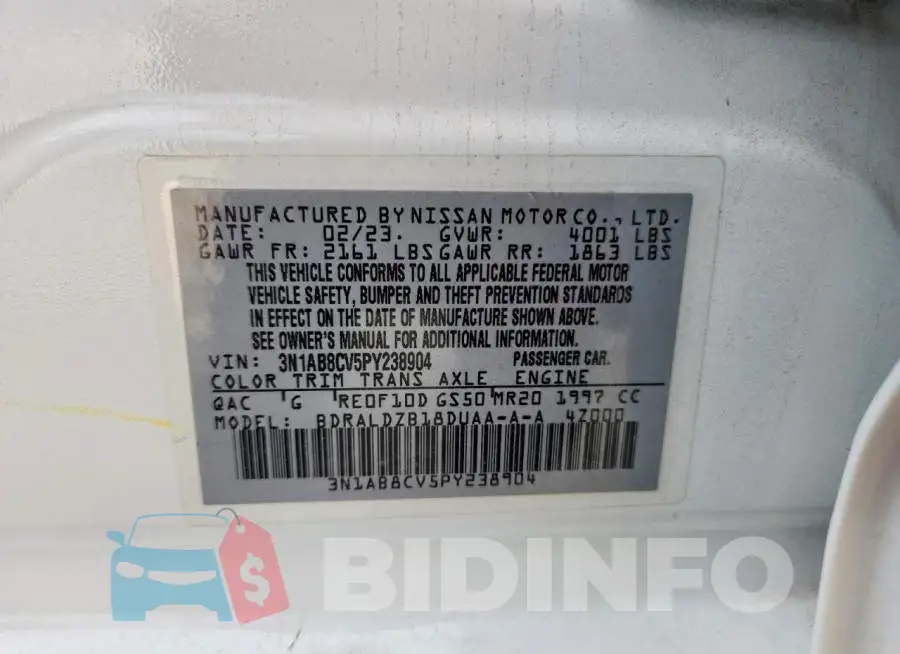 3N1AB8CV5PY238904 Photo# 12