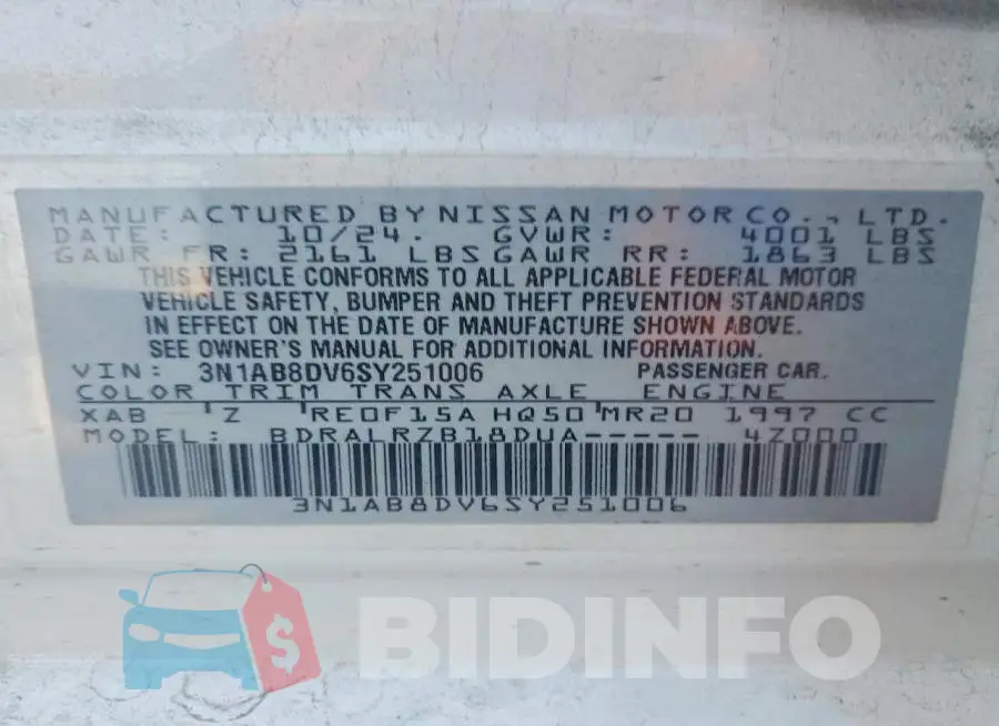 3N1AB8DV6SY251006 Photo# 13