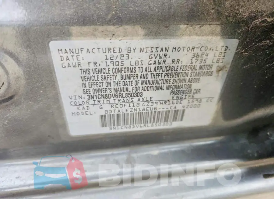 3N1CN8DV6RL850303 Photo# 12