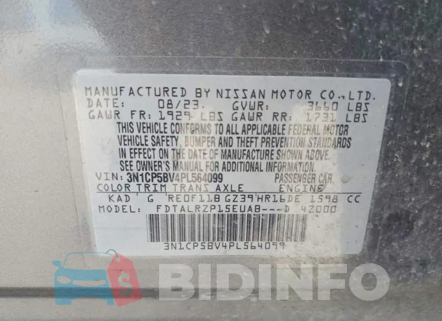 3N1CP5BV4PL564099 Photo# 13