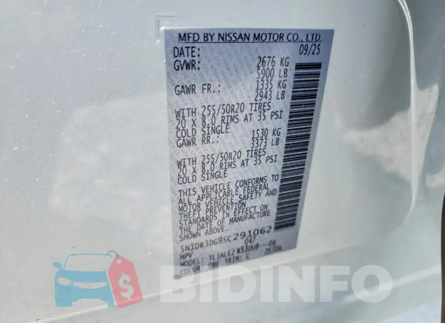 5N1DR3DG9SC291062 Photo# 13