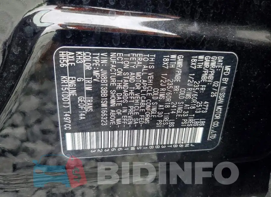 JN8BT3BB1SW166323 Photo# 13