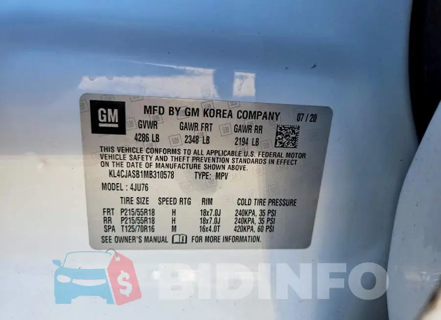 KL4CJASB1MB310578 Photo# 14