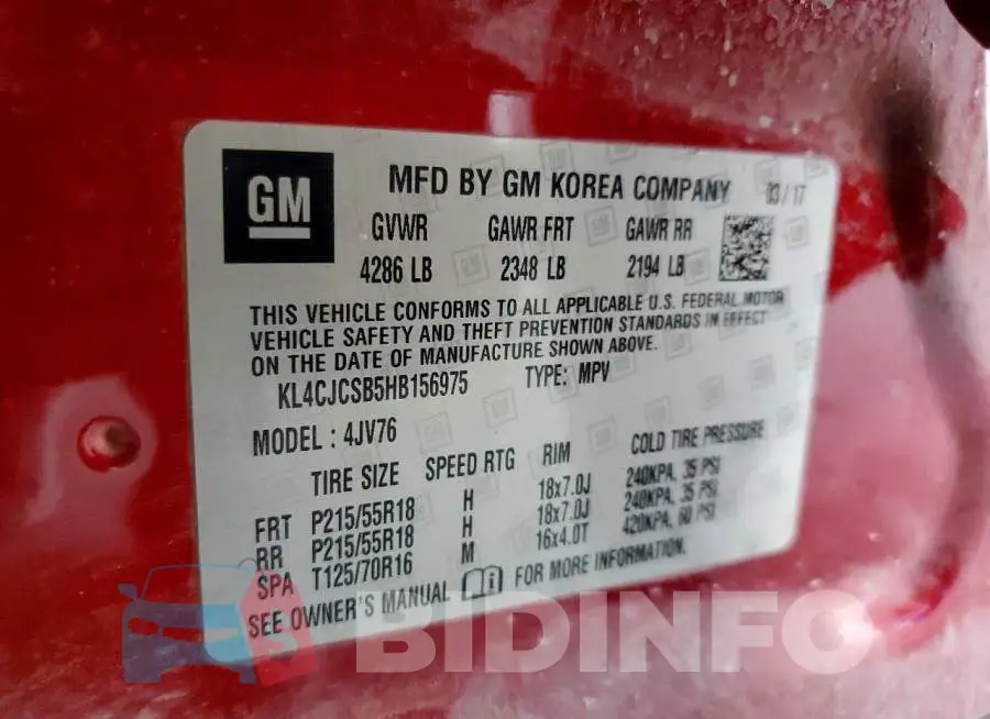 KL4CJCSB5HB156975 Photo# 12
